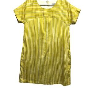 Marimekko Yellow White Striped Shift Dress Size 36 (US Small)